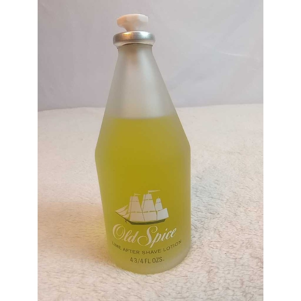 Old Spice Lime After Shave Lotion 4 3/4 oz Frosted Glass Bottle Ship